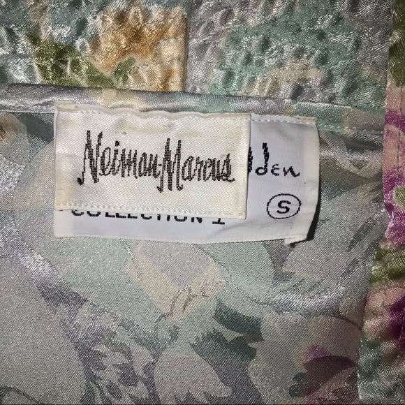 Vtg 80s Neiman Marcus Silk Fairycore/Cottagecore Coquette Lolita Floral Robe - Picture 3 of 14